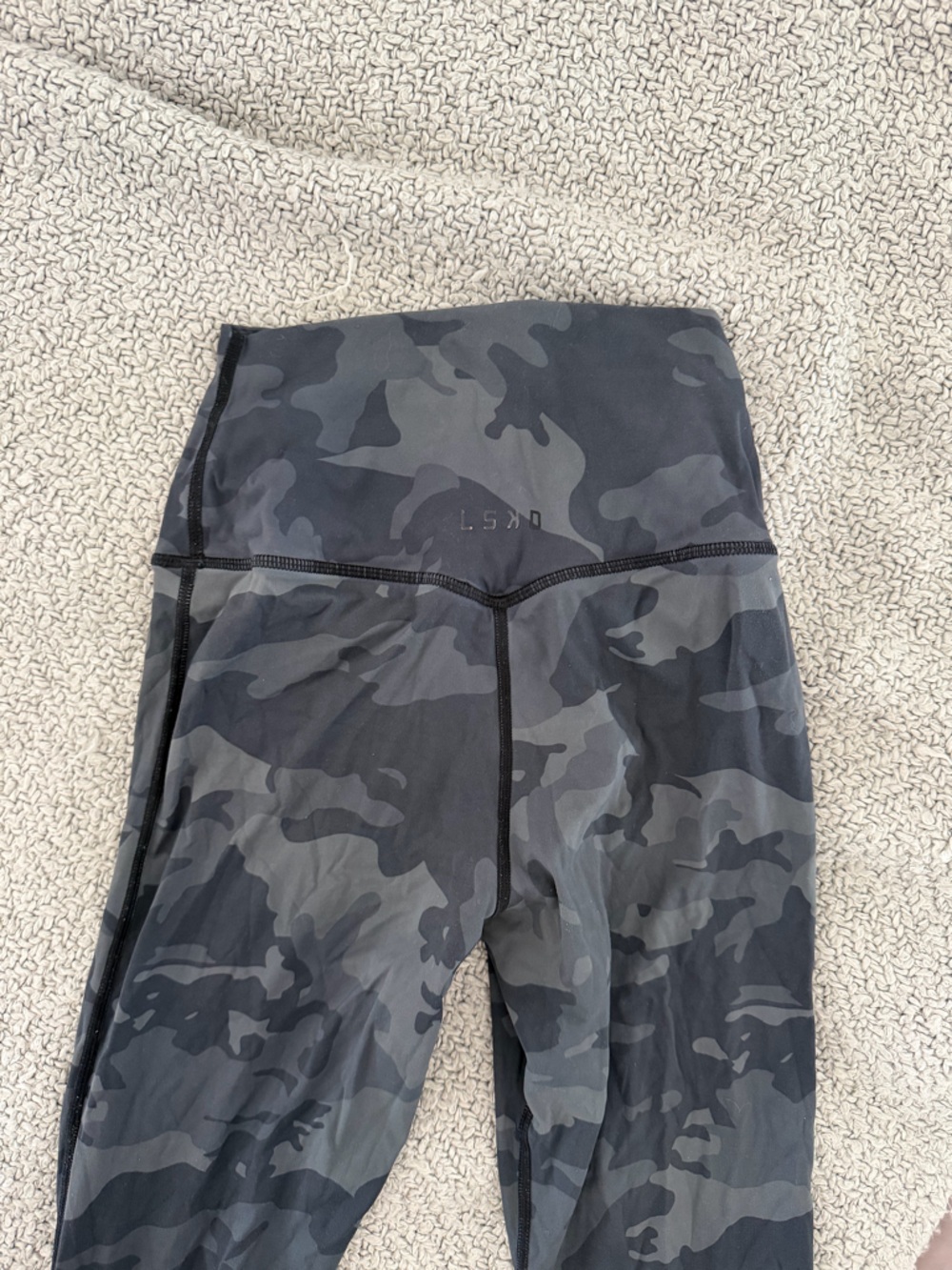 LSKD High-Rise Camo Leggings - Black/Grey